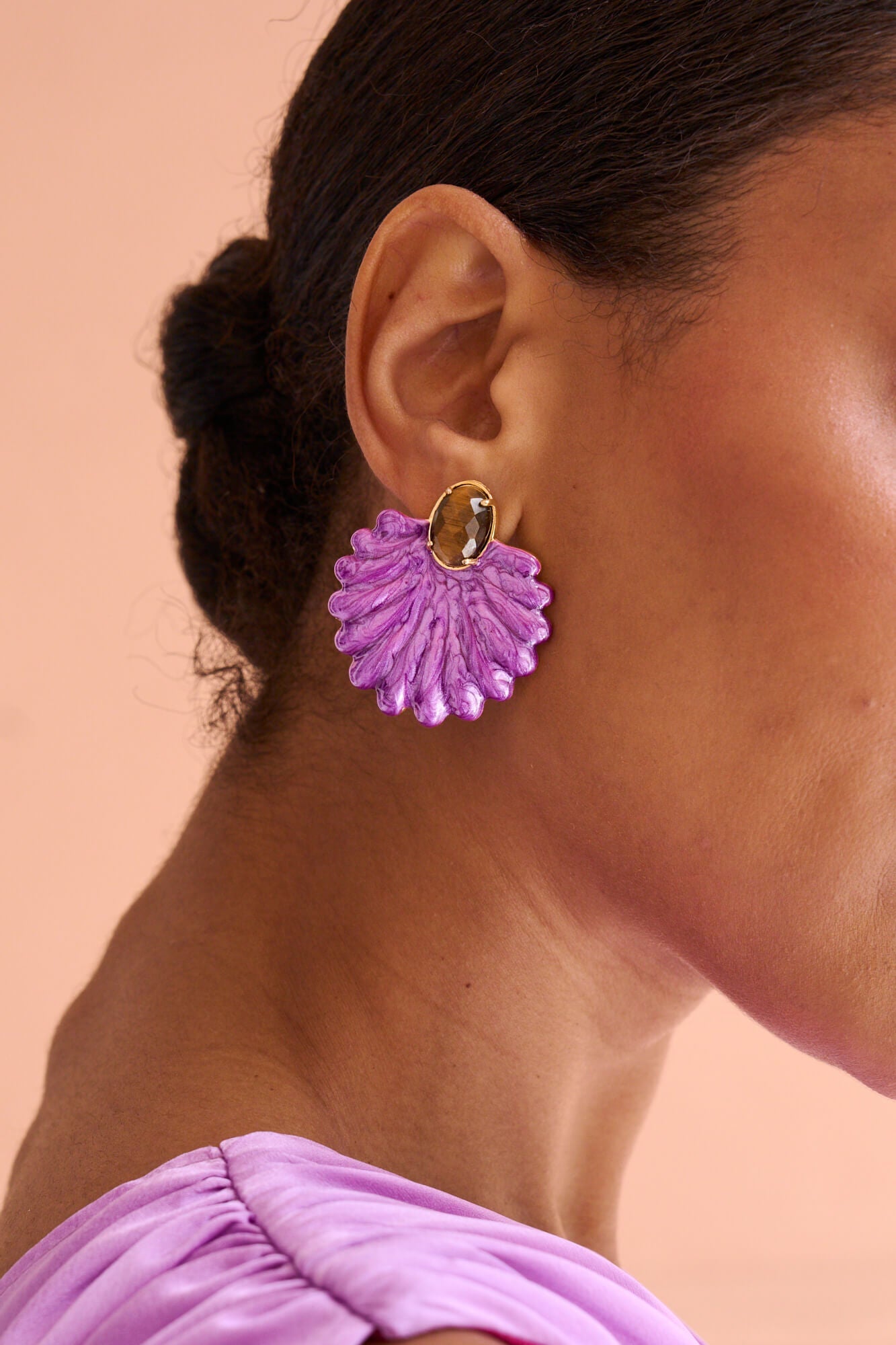 Pendientes Coral Morado