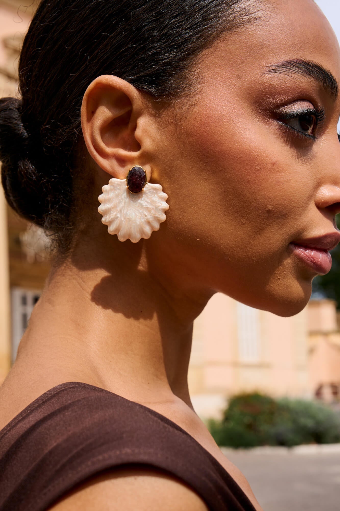 Pendientes Aina Beige