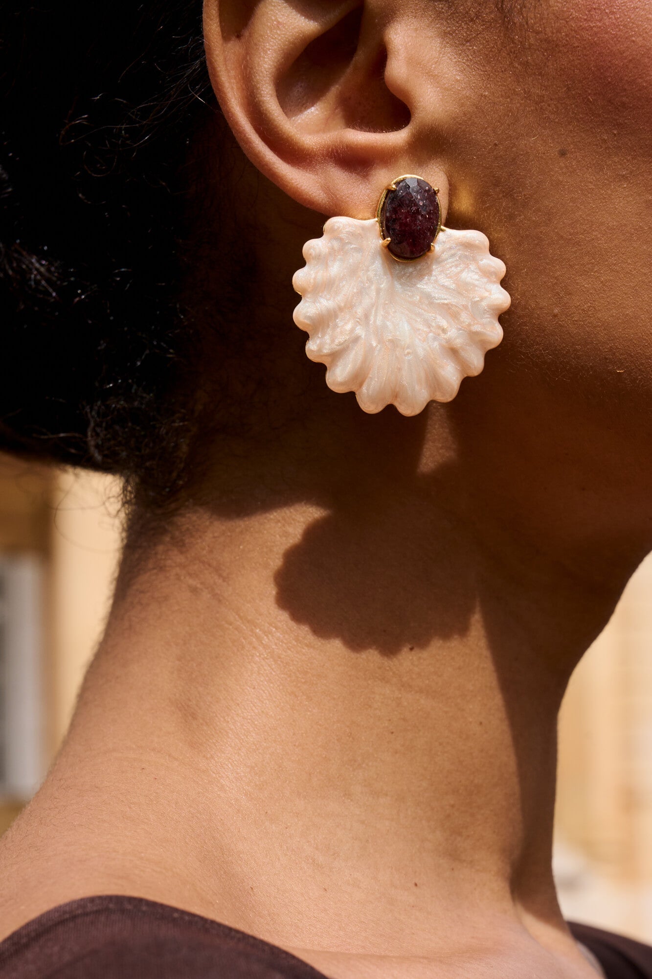 Pendientes Aina Beige