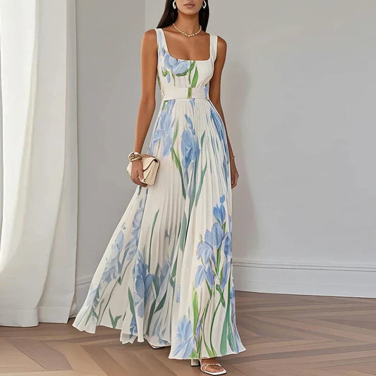 LYRA | Vestido maxi floral elegante con silueta de vuelo favorecedora