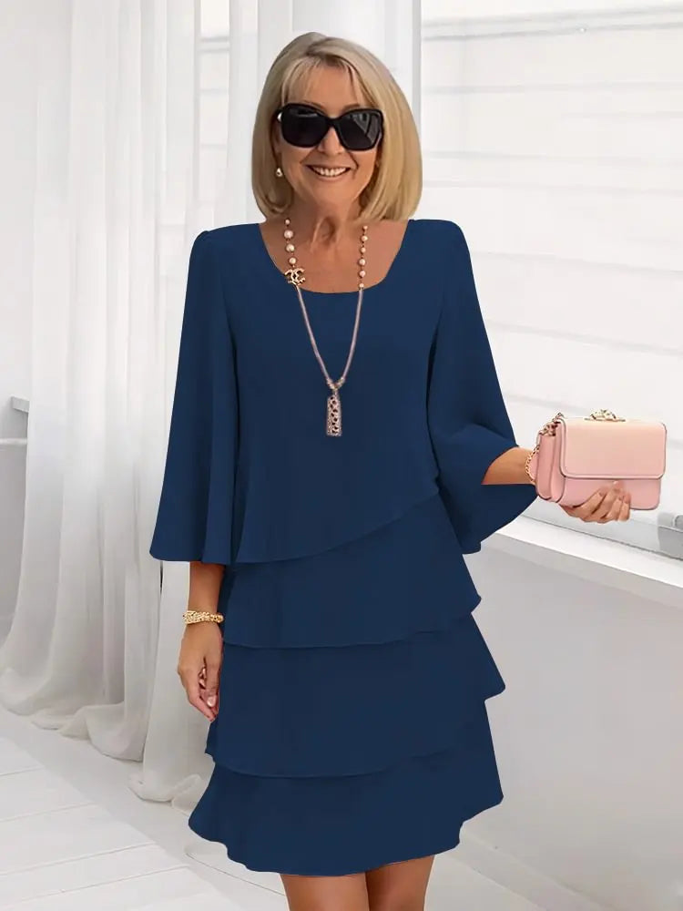 Élise | Vestido elegante y fluido con volantes