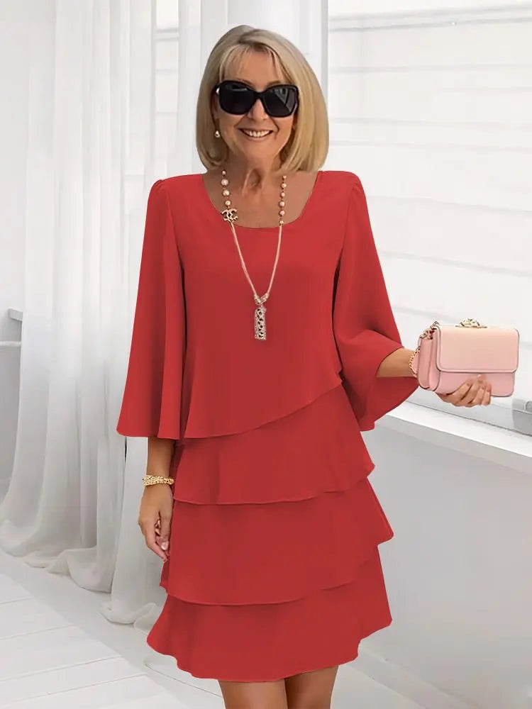 Élise | Vestido elegante y fluido con volantes