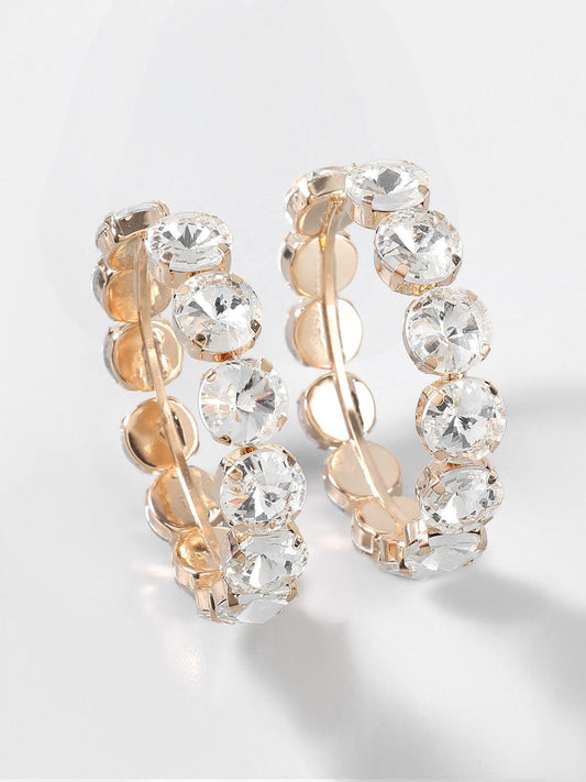 Pendientes Terra Diamante Hoop Earrings en color dorado - Cloe Montiel