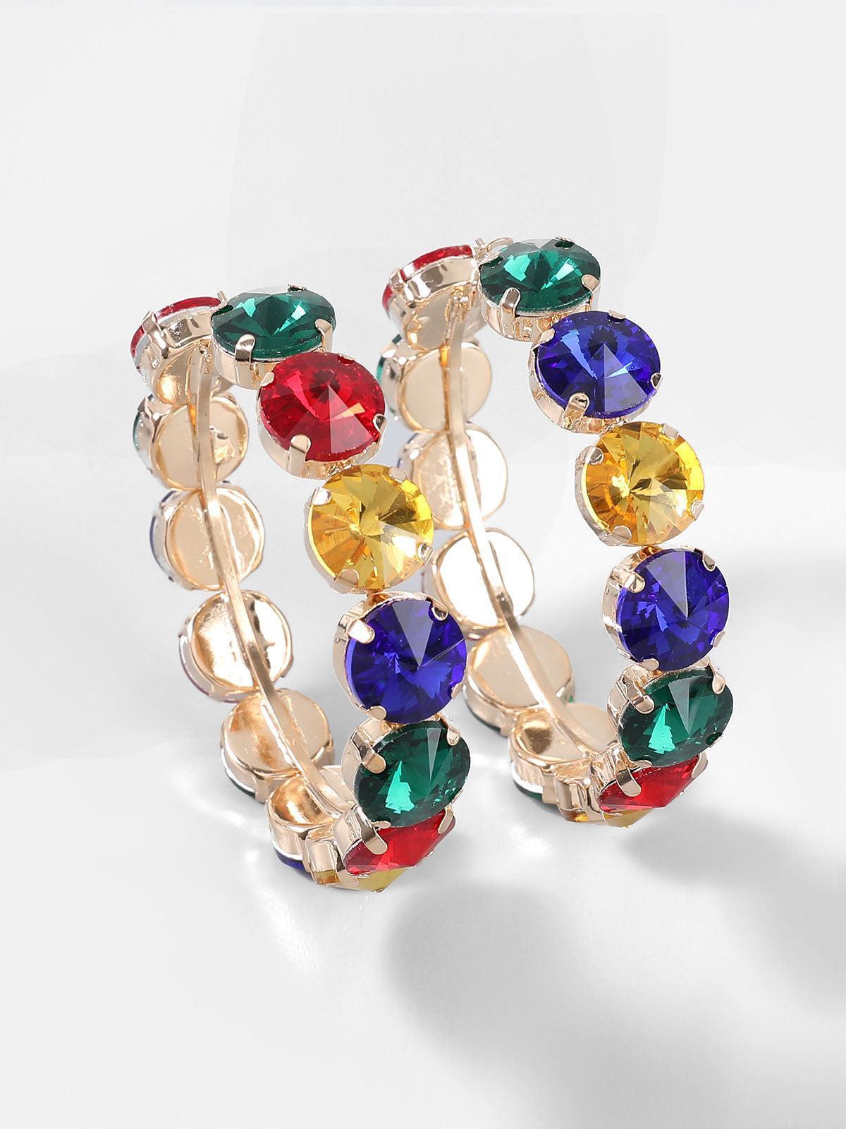 Pendientes Terra Diamante Hoop Earrings en color aurora boreal - Cloe Montiel