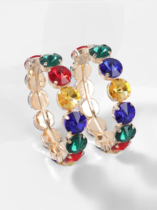 Pendientes Terra Diamante Hoop Earrings en color aurora boreal - Cloe Montiel