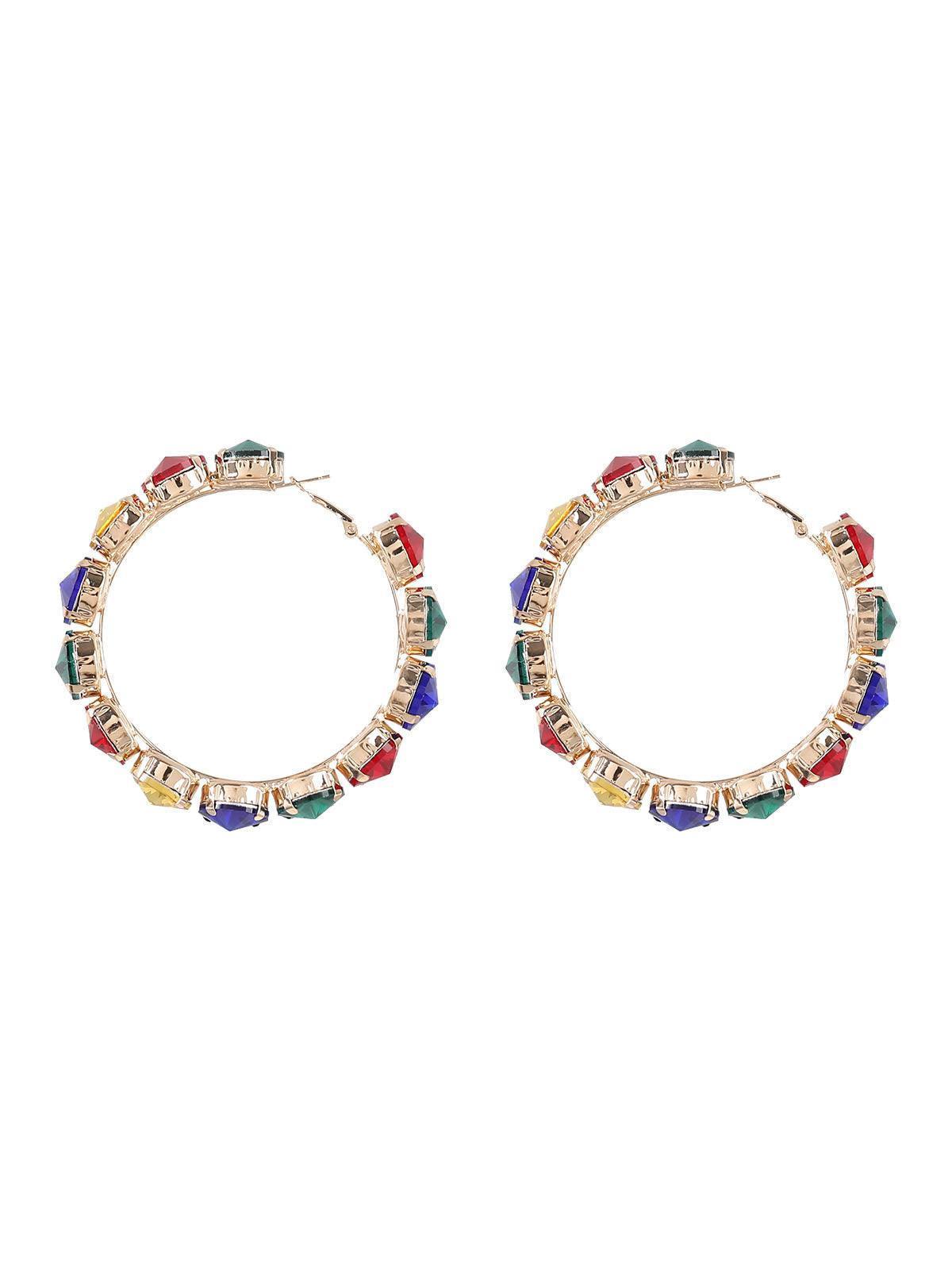Pendientes Terra Diamante Hoop Earrings en color aurora boreal - Cloe Montiel