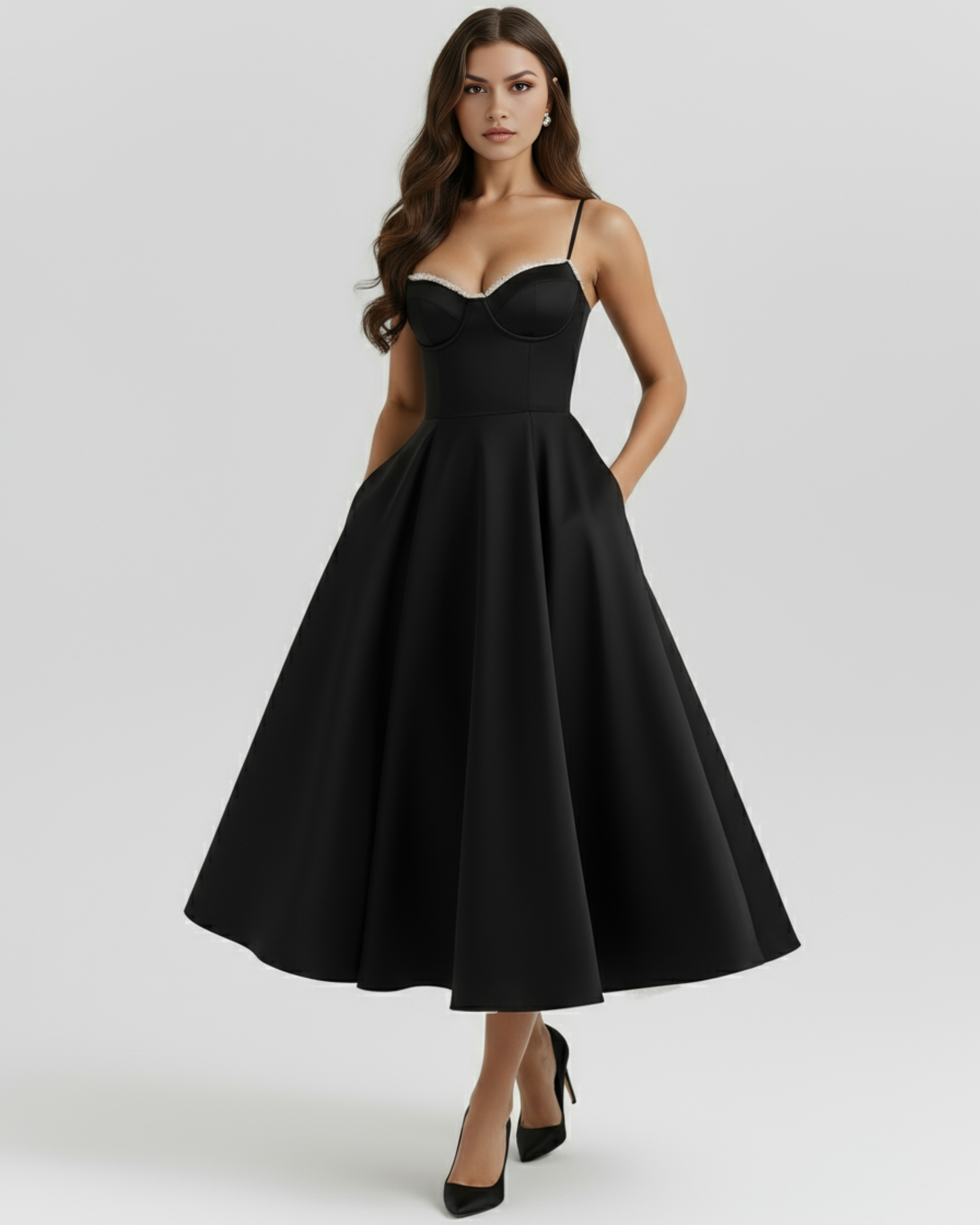 Vestido Selene en color negro - Cloe Montiel