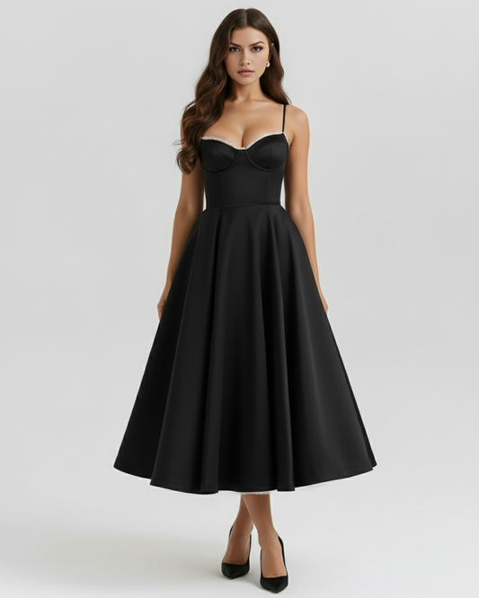 Vestido Selene en color negro - Cloe Montiel