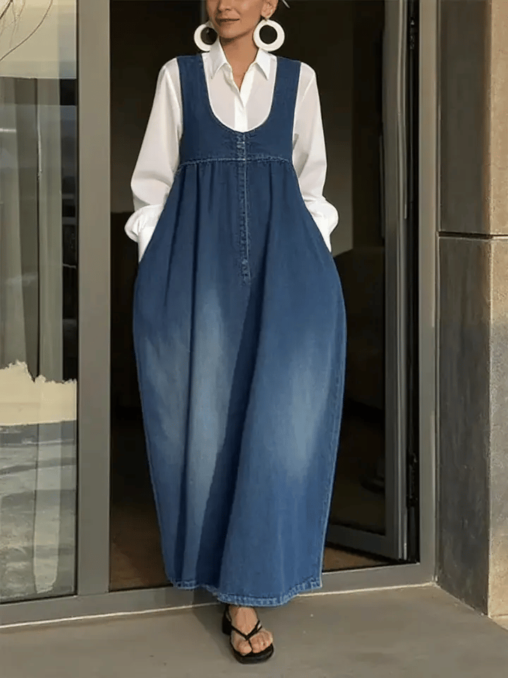 Veronica | Vestido camisero vaquero holgado