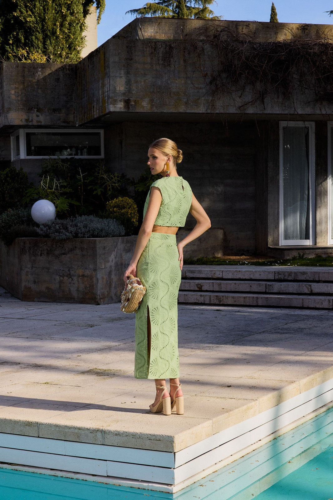 Falda midi verde 3