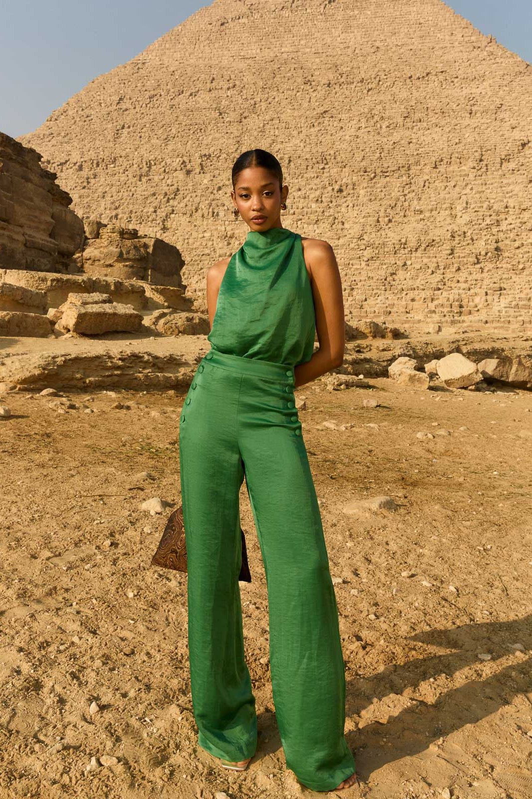 Pantalón fluido verde 4