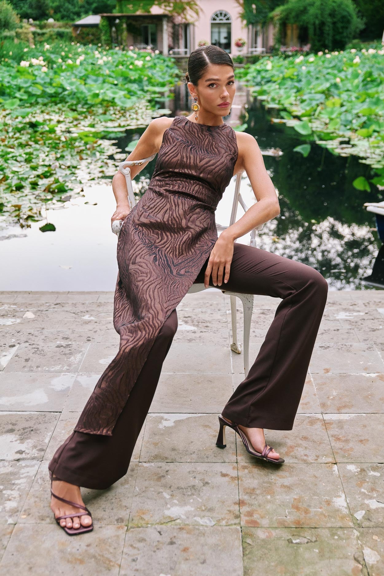 Pantalón fluido marrón 3