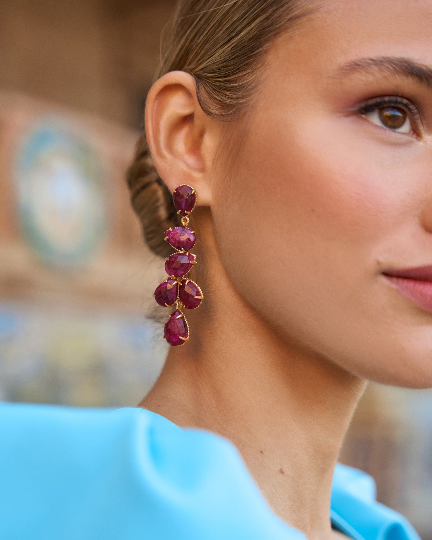 Pendientes Dalia Burdeos