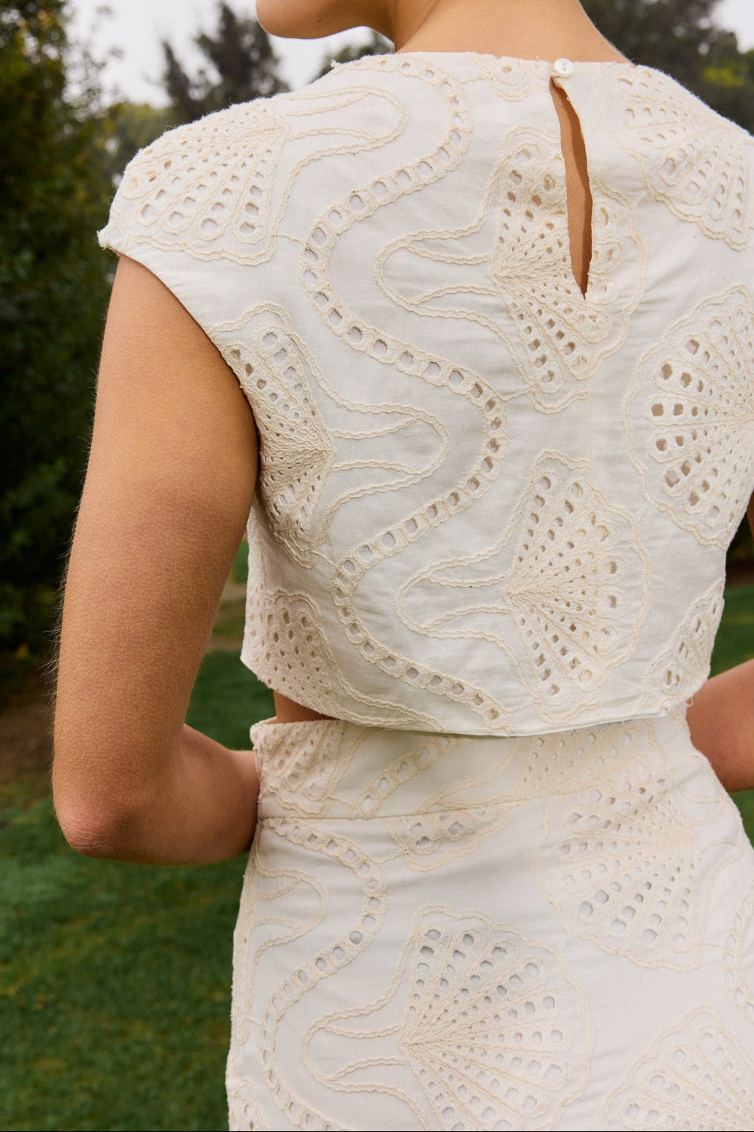 Falda midi blanco